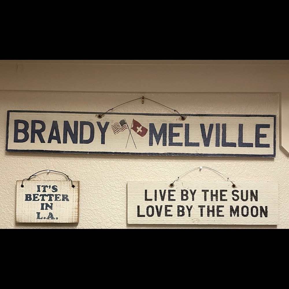 Brandy Melville Wooden Sign Decor